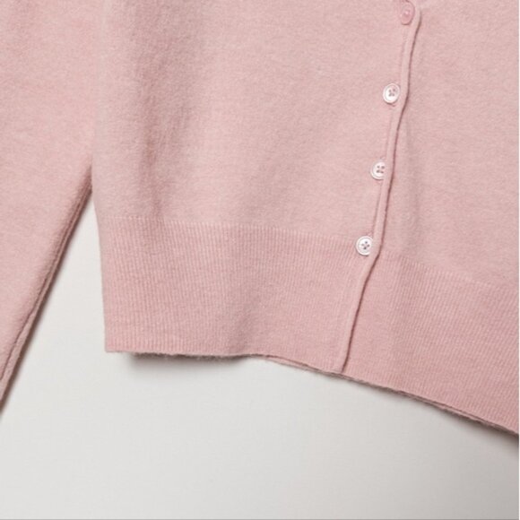 WILFRED Santorini Cardigan Sweater Cashmere Wool Dawn Pink M Medium Aritzia - Picture 13 of 16
